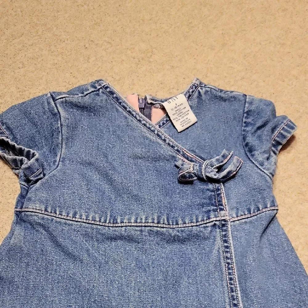 Vintage Y2k Baby Gap Denim Dress 2002 Blue (SIZE 12-18 MONTHS)